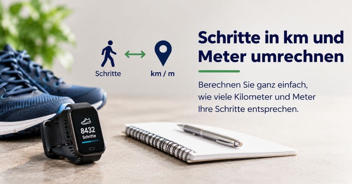 Schritte in km und Meter umrechnen